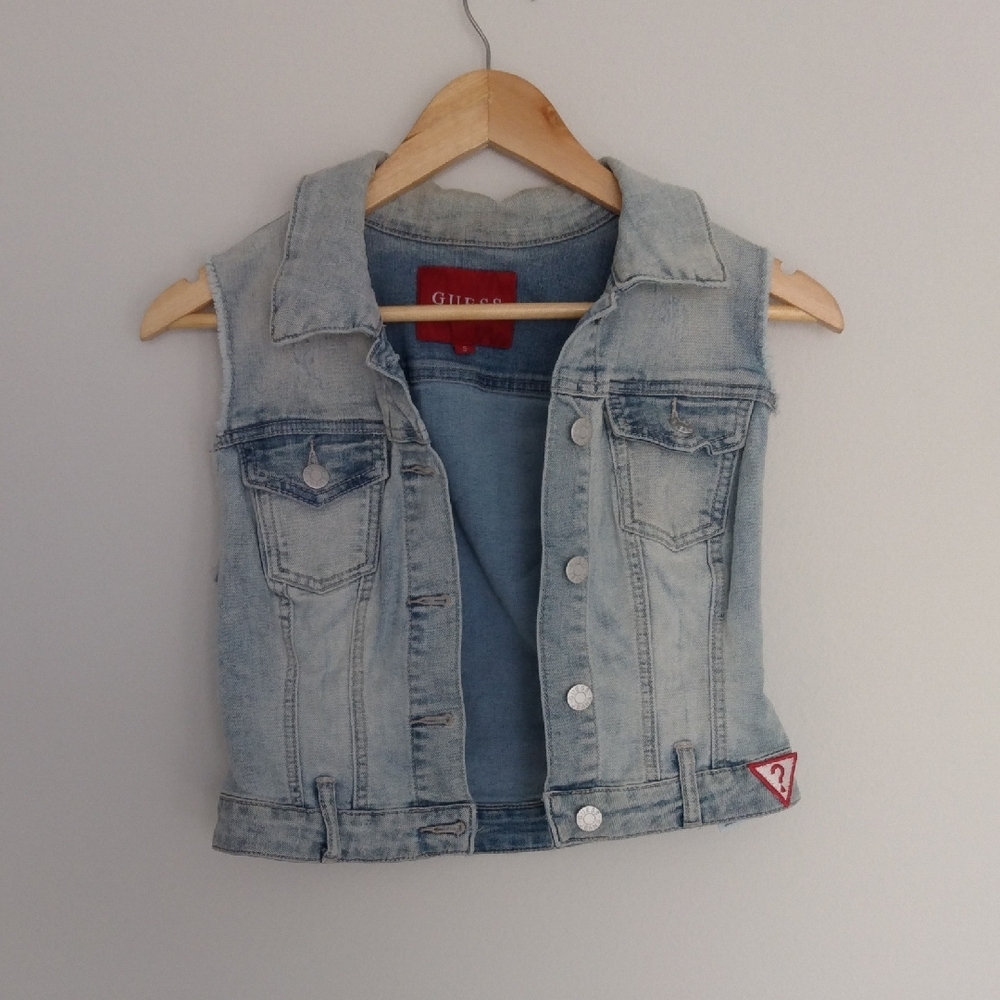 GUESS Denim Vest in Light Blue